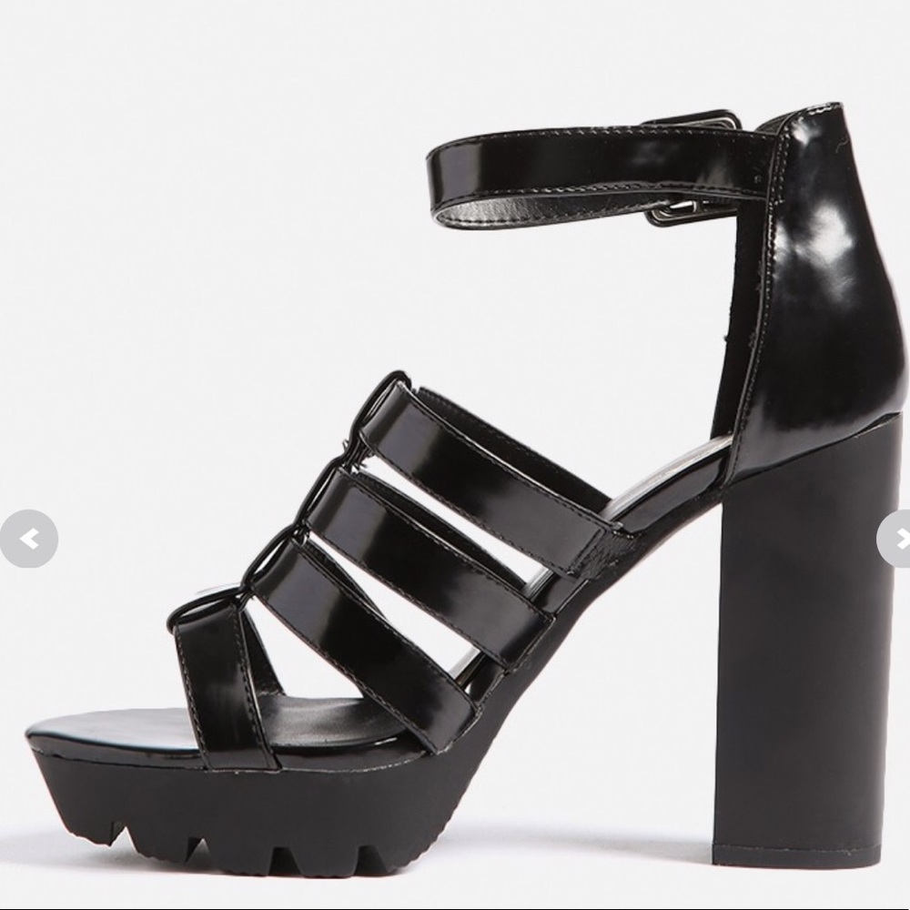 Platform Patent gladiator lug sole heels - Picture 6 of 8